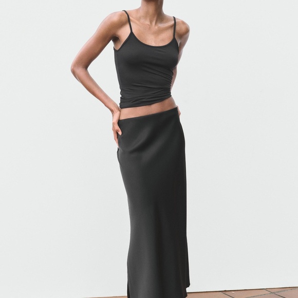 Zara Satin Midi Skirt - Picture 1 of 3